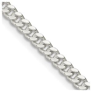3.25mm Sterling Silver Solid D/C Domed Curb Chain Necklace, 18 Inch